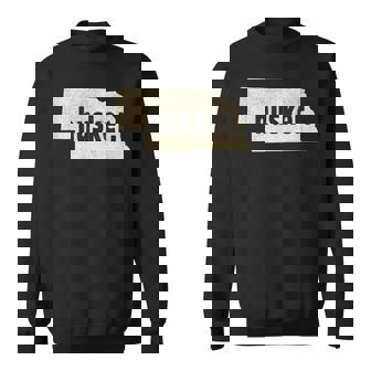 Nebraska State Nickname Husker [Distressed] Men Women Sweatshirt Graphic Print Unisex - Thegiftio